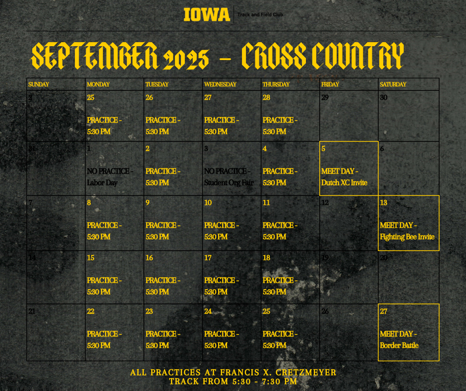 September Schedule 2025